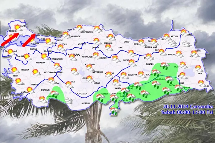 Meteoroloji’den 20 Kasım raporu… Kıyılarda yağmur Marmara’da kuvvetli rüzgar